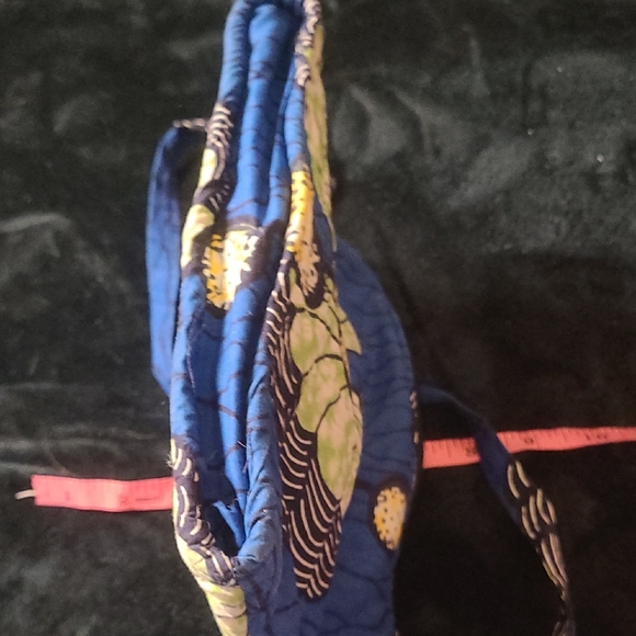 Vibrant Blue Floral Shoulder Bag From NIGERIA like New - Picture 3 of 6